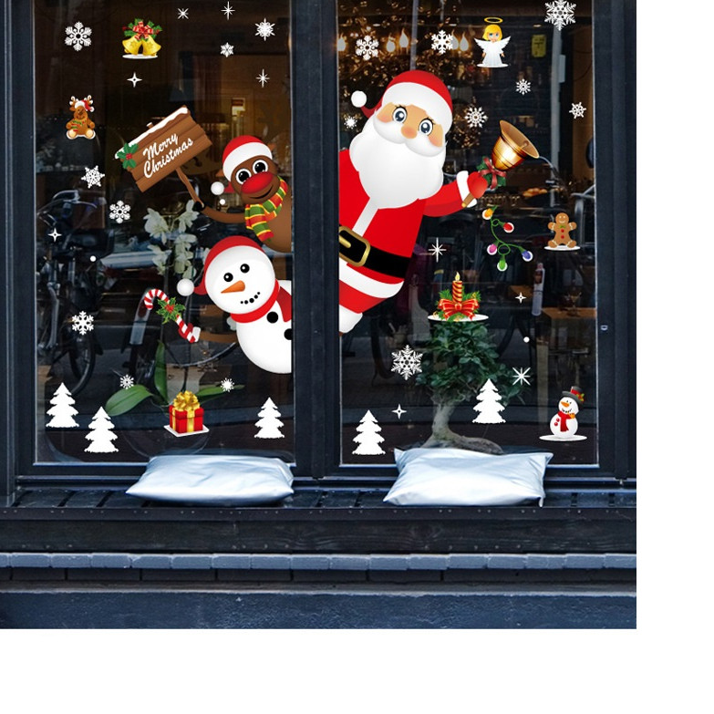 Tranh decal dán tường ông già Noel cao cấp -N01
