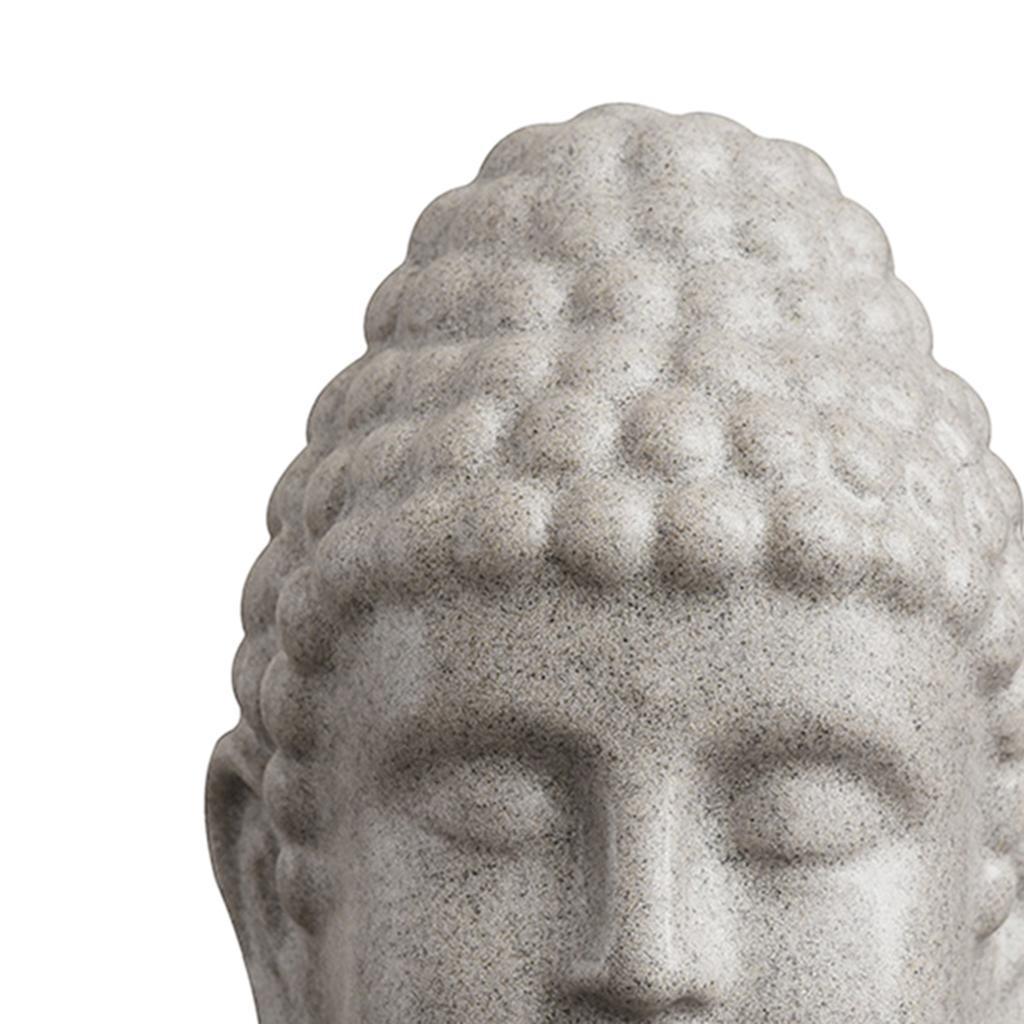 Meditating Buddha Head Statue Home Outdoor Garden Patio Deck Porch Art Decor