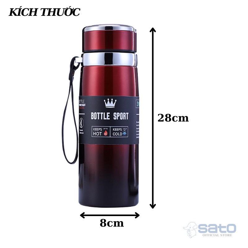 Bình Giữ Nhiệt Inox Bottle Sport INOX 304 Kiểu Dáng Thể Thao Có Dây Xách