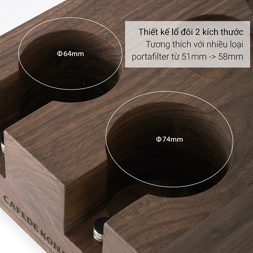 Giá đỡ tamper bằng gỗ tự nhiên pha cà phê máy espresso CAFE DE KONA