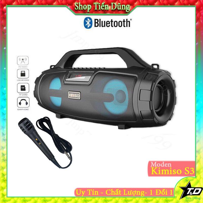 Loa karaoke Kimiso S3 chạy Bluetooth USB tặng kèm 1 mic có dây bản nâng cấp loa bluetooth