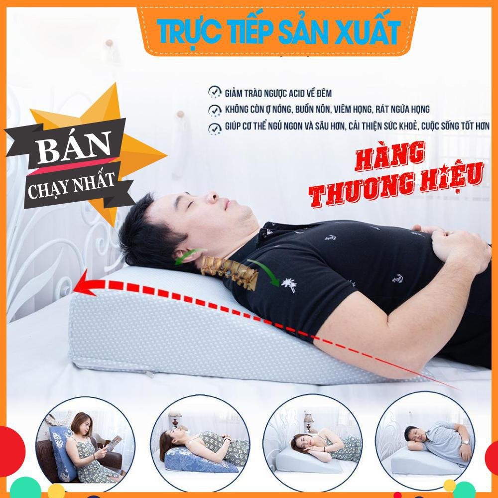 GỐI TRÀO NGƯỢC DẠ DÀY NGƯỜI LỚN YOROKOBI, KÍCH THƯỚC CAO 60*60*16CM (Bo tròn), THÍCH HỢP VỚI NGƯỜI BỊ TRÀO NGƯỢC ACID, Ợ CHUA, THOÁI HÓA CỘT SỐNG CỔ, HÀNG THƯƠNG HIỆU