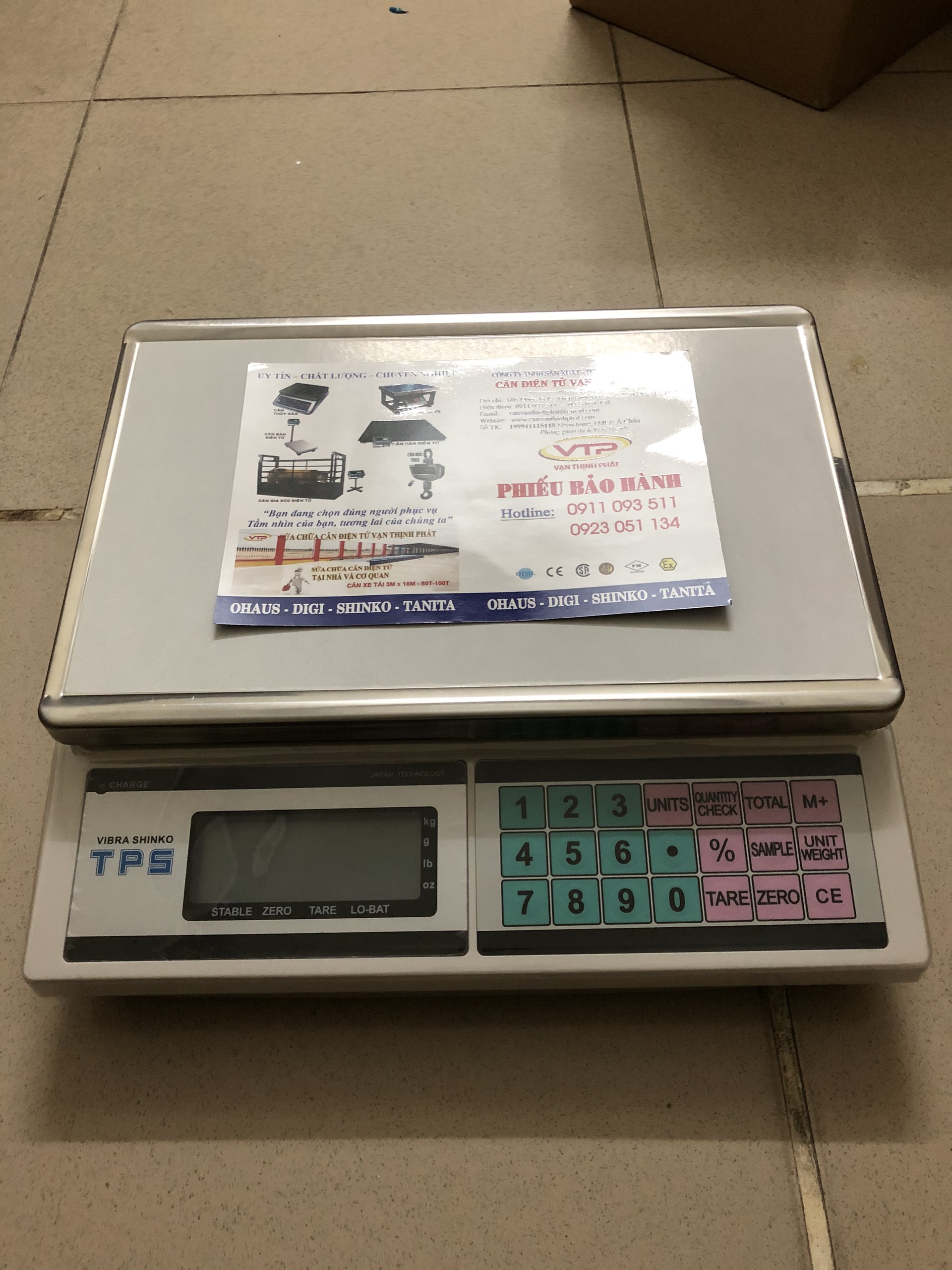 Cân Điện Tử VIBRA SHINKO TPS HW 15 KG