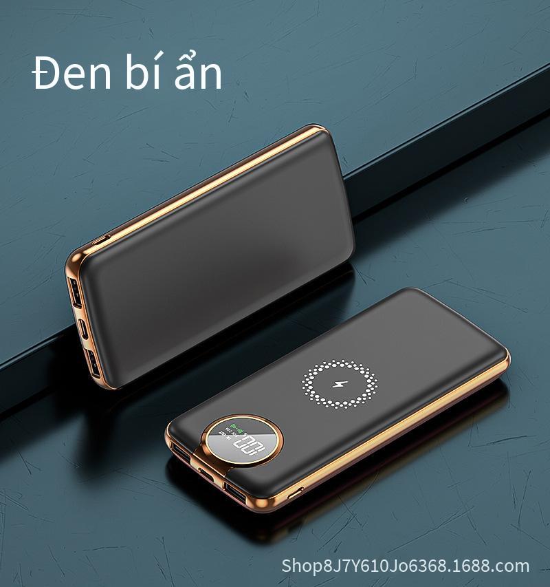 Giao hàng nhanh Sạc dự phòng siêu sạc không dây 15W tích hợp cáp sạc nhanh sạc dự phòng dung lượng lớn siêu mỏng