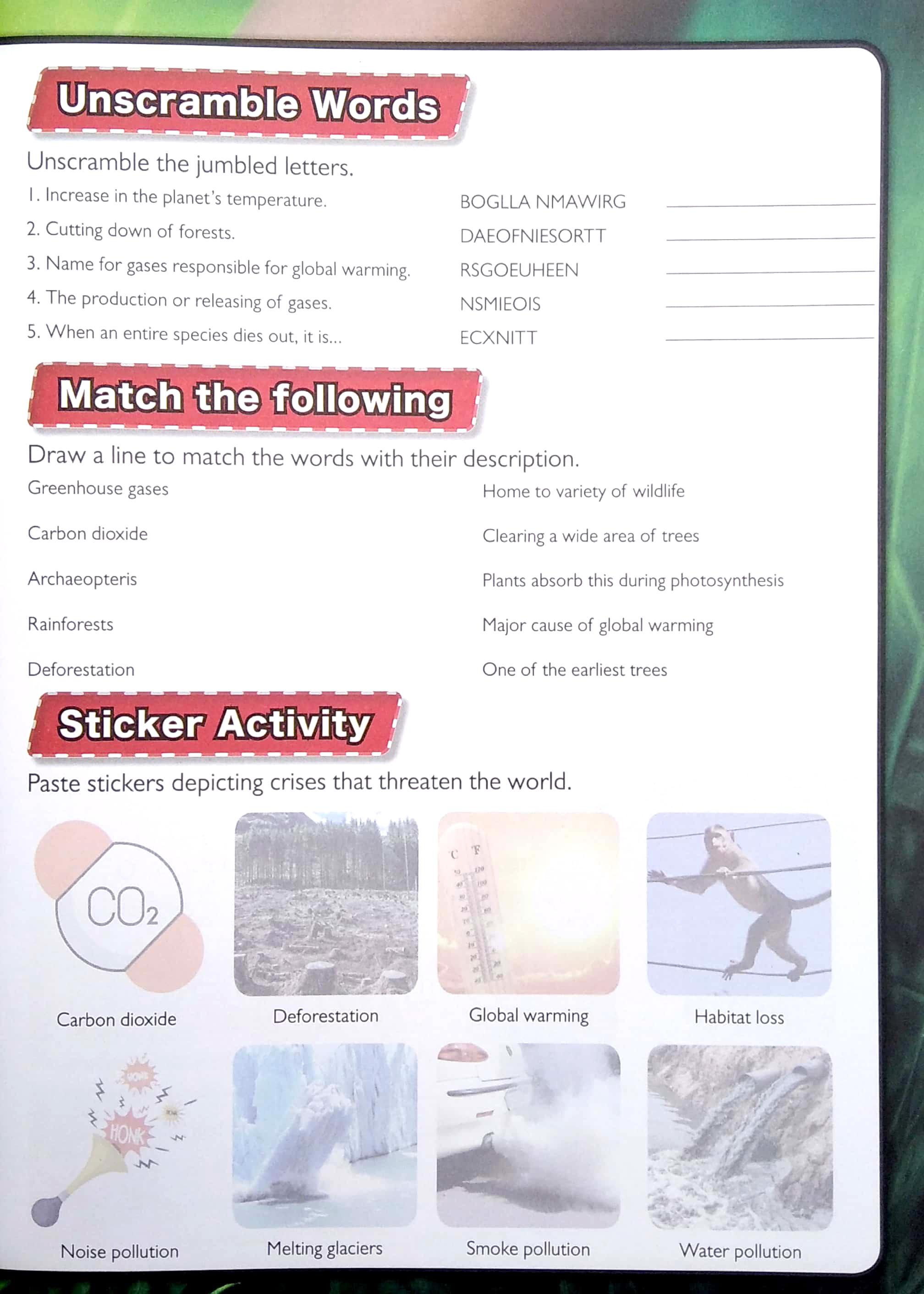 Wonders Of Learning - Sticker Book - Saving Planet Earth