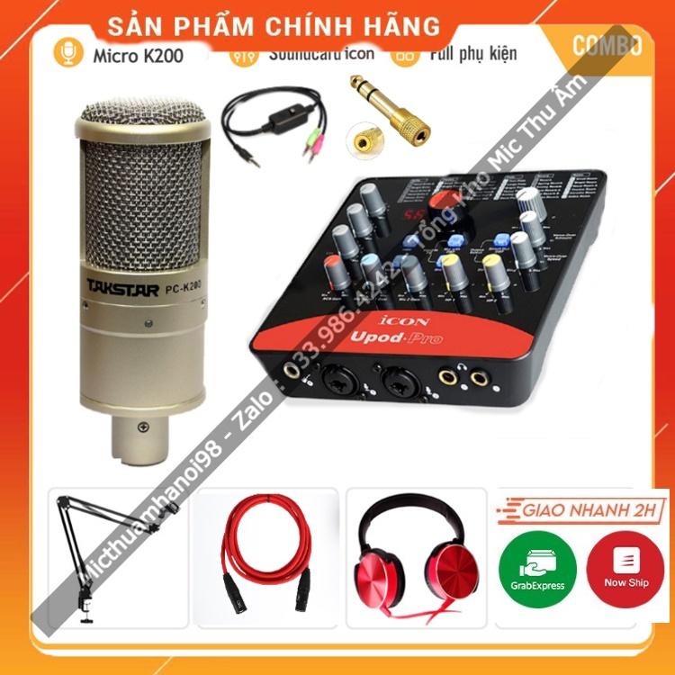 Bộ Mic Hát Livestream Sound Card ICON UPOD PRO &amp; Mic TAKSTAR PC K200 . Âm Thanh Cực Hay , Độ Bền Cực Cao