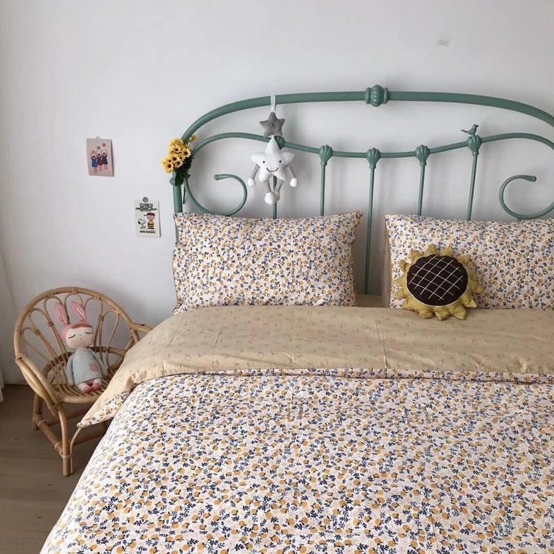 Bộ Chăn Ga Gối Cotton Living 100%cotton Hàng Nhập Khẩu Cao Cấp Dâu Tây