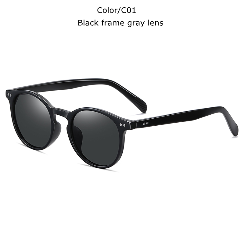 TUZENGYONG New Unisex Siêu Nhẹ TR90 Kính Mát Phân Cực Nam Nữ Lái Xe Hồng Tròn Bóng Vintage Kính Chống Nắng Gafas De Sol