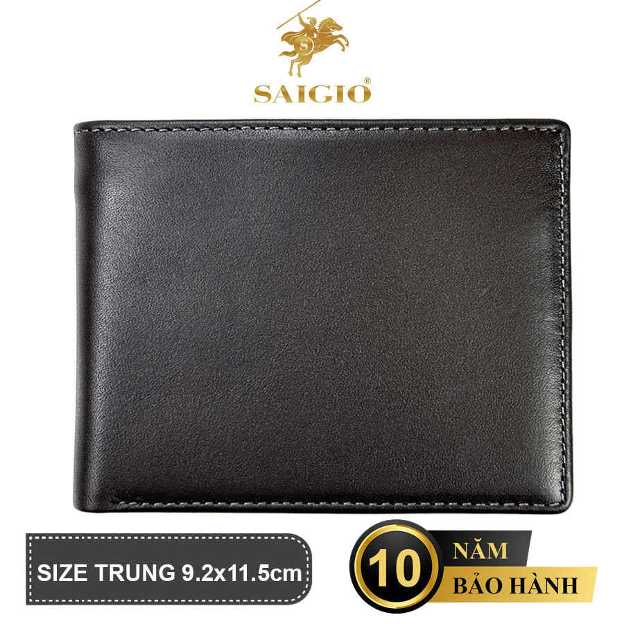 Ví Nam Cao Cấp NAPA FULL GRAIN, Da Bò Siêu Bền Bỉ, Size Trung, Thiết Kế Đơn Giản, Dáng Ngang - Gập 2, Đựng Tiền và Thẻ ATM Tiện Dụng – Hàng Chính Hãng SAIGIO