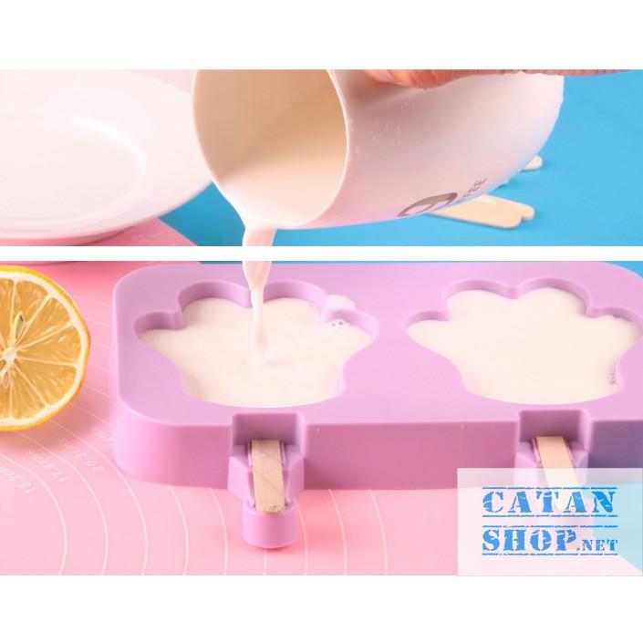 Khuôn silicon làm kem trái cây hình dáng siêu cute, đáng yêu, dễ thương tặng Kèm 50 que gỗ GD305-Khuonkem