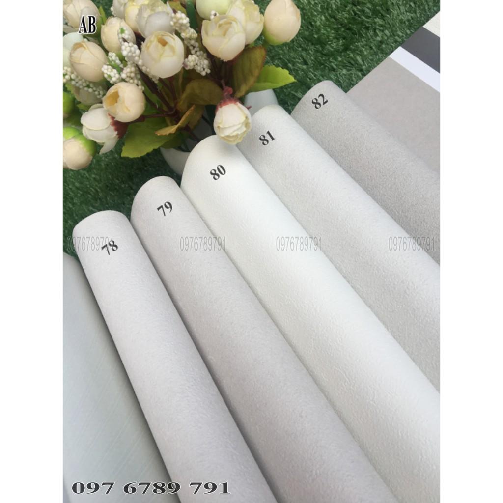 Giấy Dán Tường Hàn Quốc Phòng Ngủ Cao Cấp Vân Sơn Trơn Màu Trắng , Màu Xám AB Lụa Không Keo Khổ 1.06m