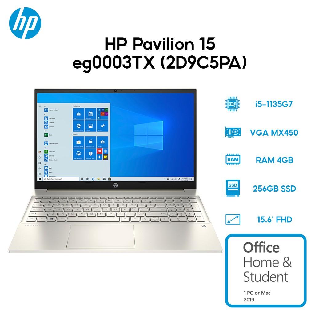 Laptop HP Pavilion 15-eg0003TX 2D9C5PA i5-1135G7 4GB 256GB MX450 15.6&quot; W10 Hàng Chính Hãng