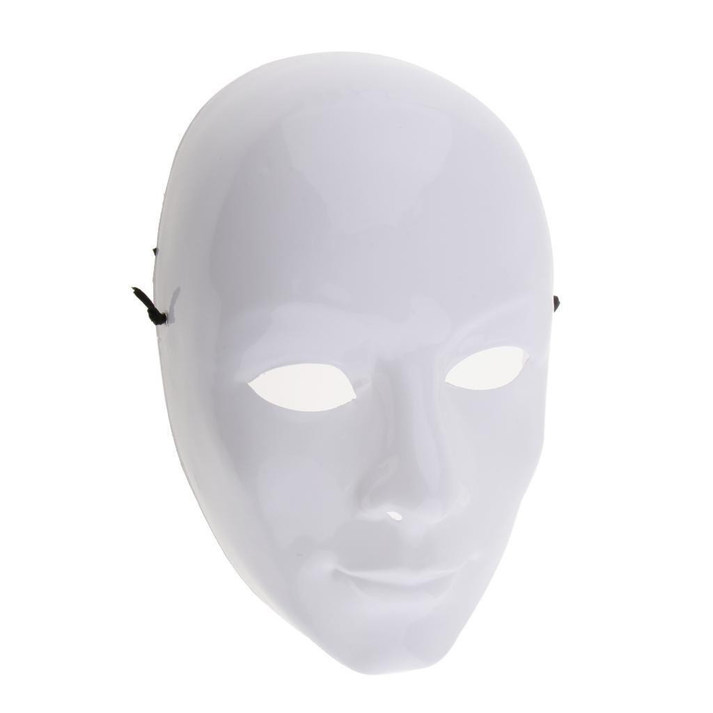 Pack of 2pcs Novelty Fun Unpainted Blank Mask White Full Face Mask Masquerade Drama Costume Masks DIY Accessories