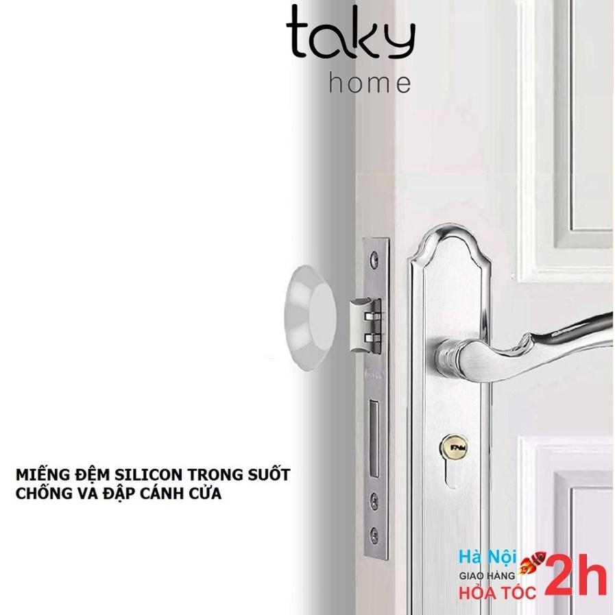 Miếng Đệm Trong Suốt Silicone, Chặn Cửa Dán Tường Không Cần Khoan, Chống Va Đập Cánh Cửa, Mềm Mại Và Siêu Dính. TakyHome 1700tron