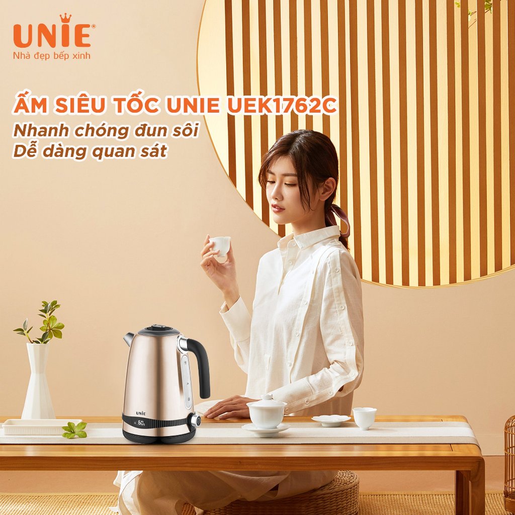 Ấm Đun Siêu Tốc Unie 1.7Lit UEK1762C, Công Suất 2200W , Hàng Chính Hãng