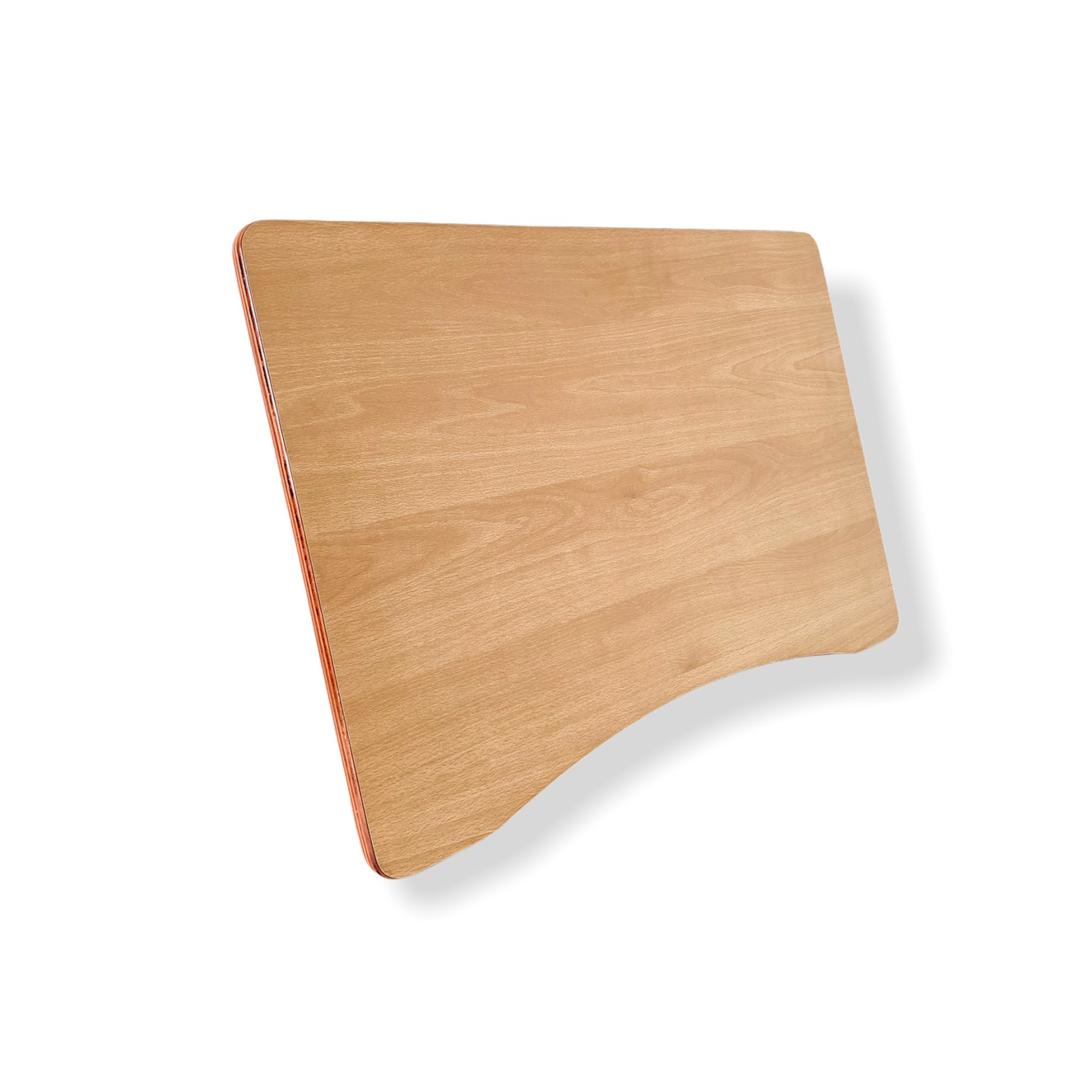 Mặt bàn gổ đẹp uốn viền, 65 x 45 cm, dày 2 cm, Plywood Beech phủ Laminate chống trầy 2 mặt Plyconcept (Không kèm chân bàn)