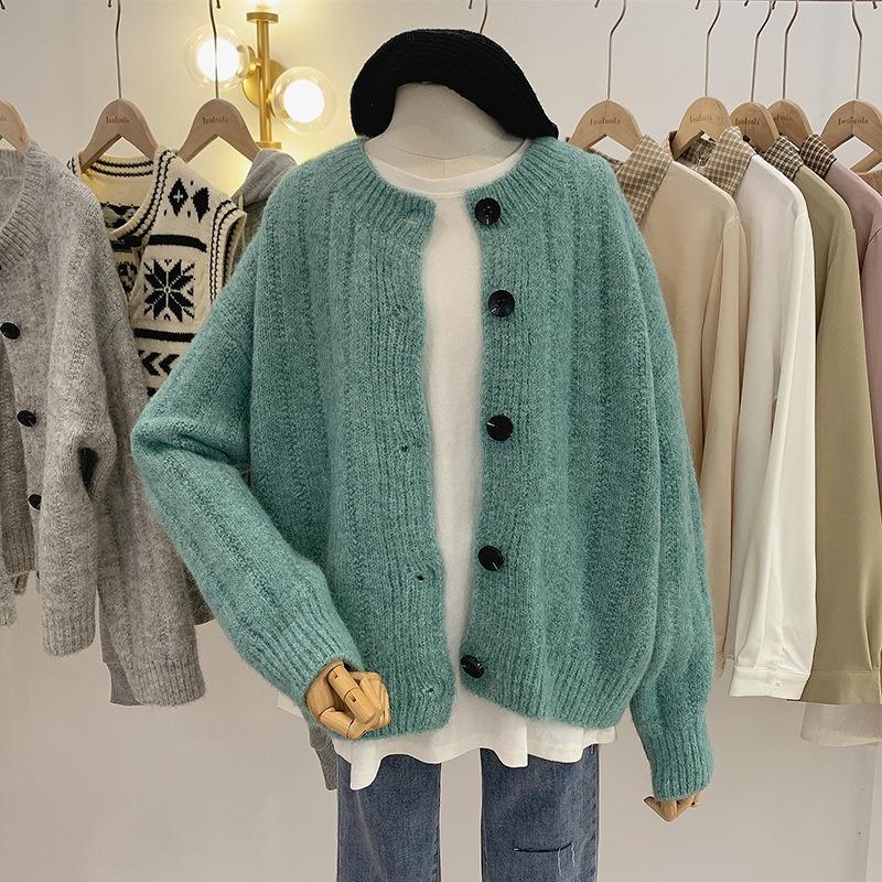 Hàng Sẵn_ Áo khoác len cardigan form rộng dáng ngắn Hadu shop