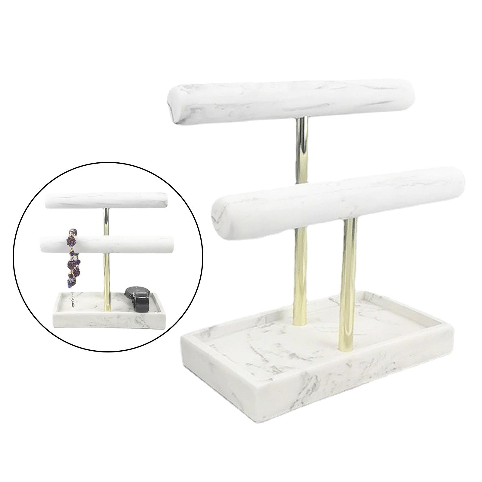 2 Tier Jewelry Bracelet Watch Rack Tabletop Jewelry Organizer Shelf Showcase