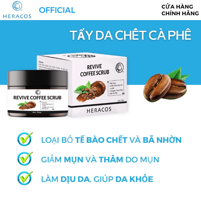 Gel Tẩy Tế Bào Chết Cà Phê Sạch Da HERACOS