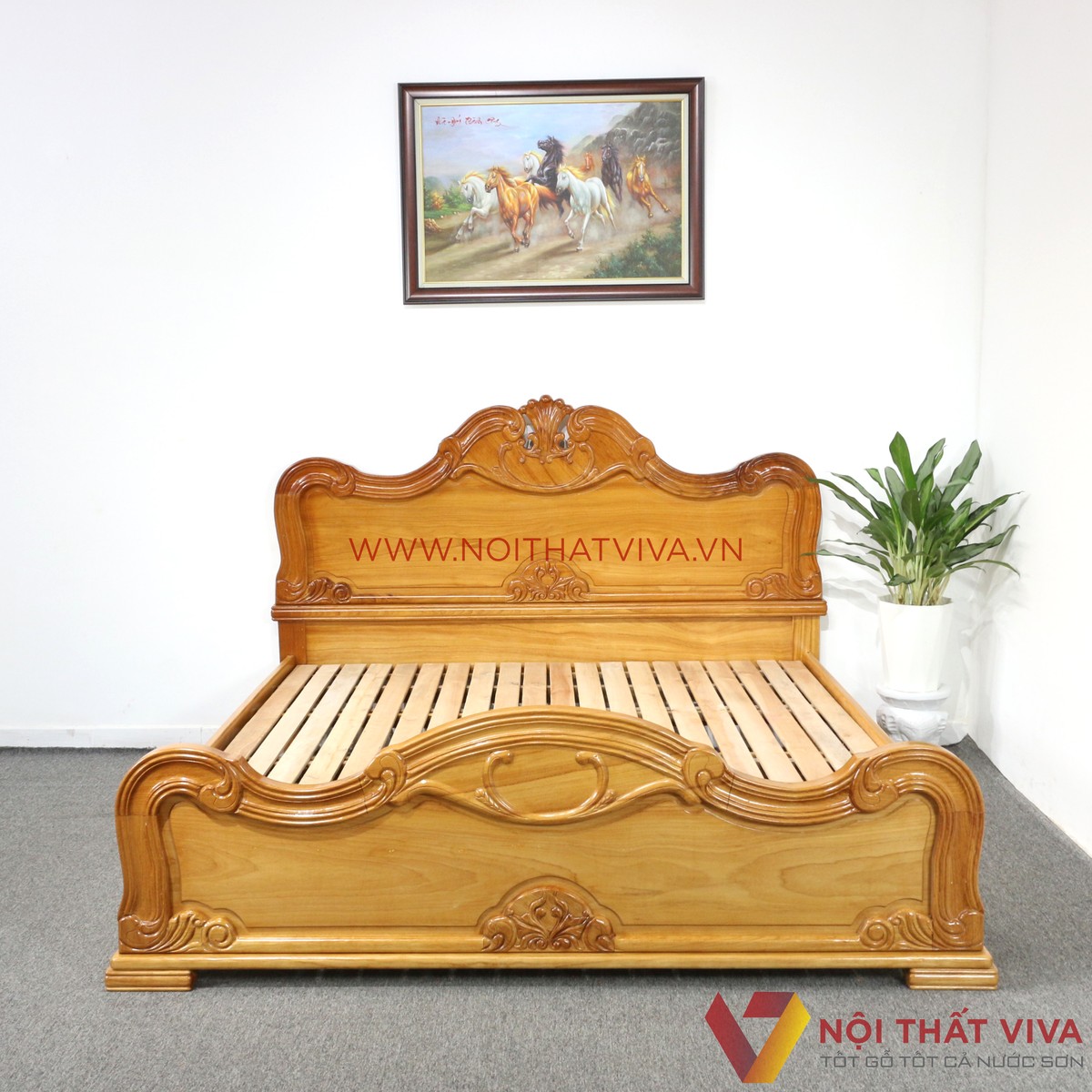 Giường Ngủ Gỗ Gõ Đỏ Nữ Hoàng Tân Cổ Điển Cao Cấp Tinh Tế
