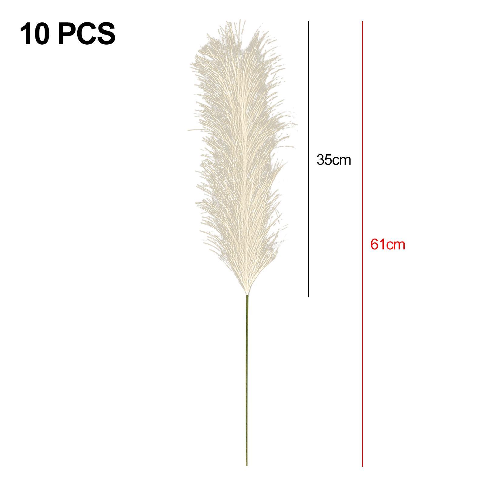 Faux Pampas Grass Bouquet 10pcs 24“/61cm, Natural Artificial Pampas Grass Decor Reed, Boho Wedding Decor, Home Decoration