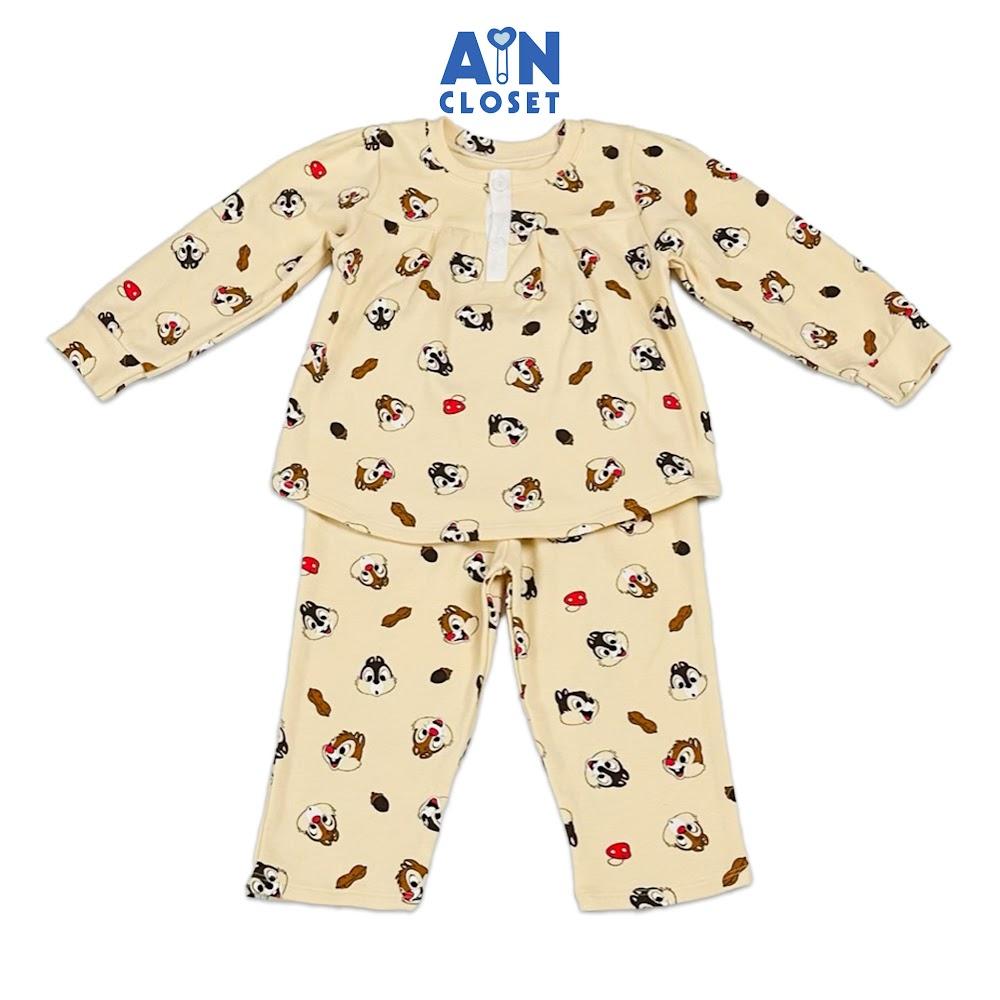 Bộ quần áo Dài bé gái họa tiết Sóc Nâu Thun cotton - AICDBGLXONAE - AIN Closet