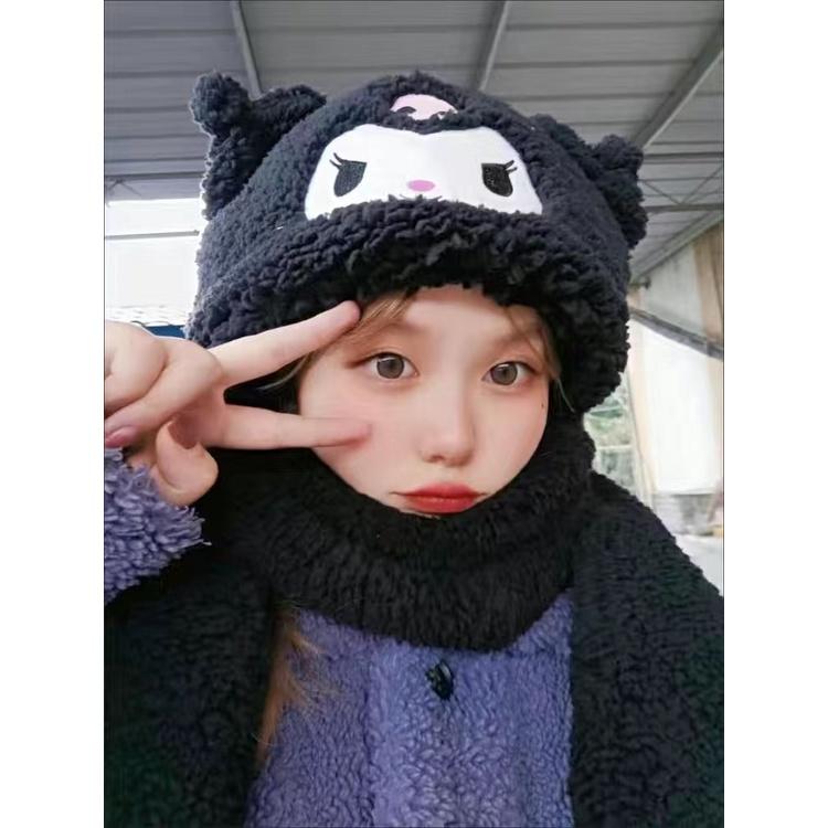 Bộ mũ nón kèm khăn choàng cổ & găng tay nhân vật hoạt hình Sanrio character bằng lông nhung dễ thương đáng yêu