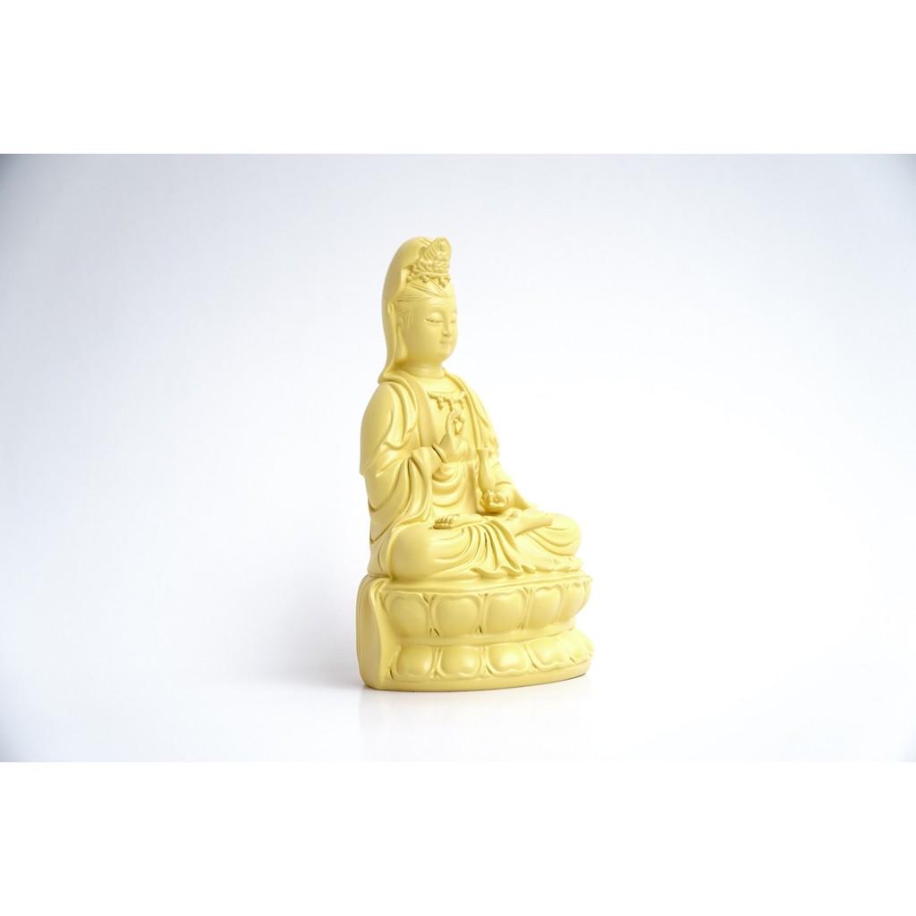 Tượng Phật Bà Quan Thế Âm Bồ Tát ngồi vàng đất - Cao 15cm