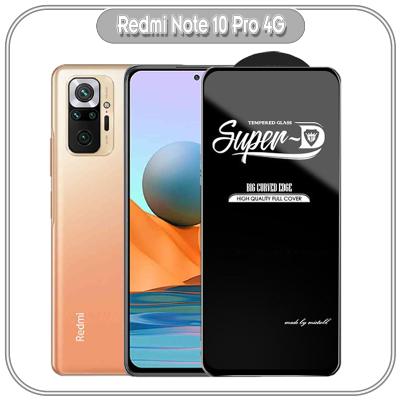 Kính cường lực Super D cho Xiaomi Redmi Note 10 Pro Full viền Đen