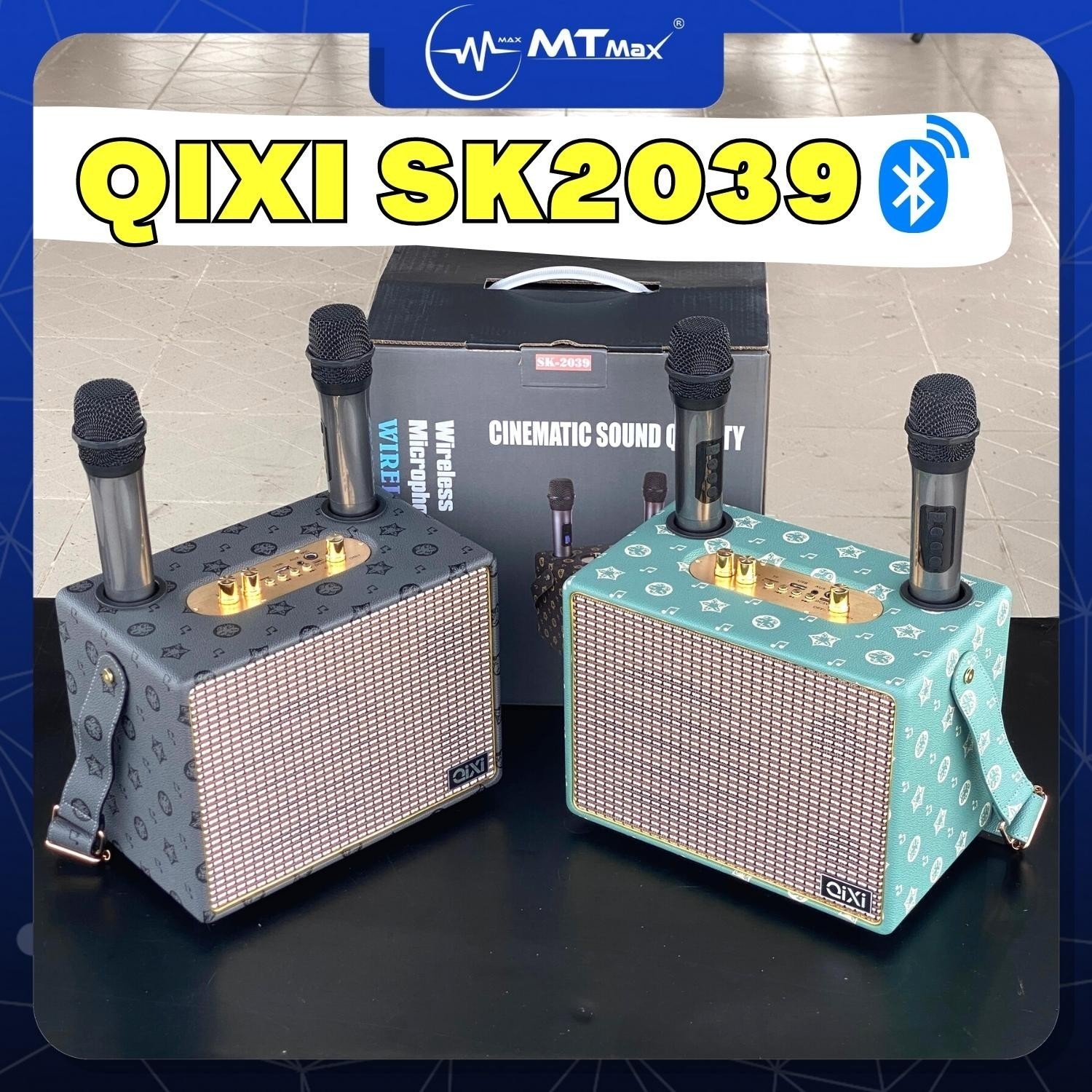 Loa Bluetooth Karaoke Qixi SK2039 – Kèm 2 Micro Không Dây, Bass Uy Lực Tiếng Treble Trong Trẻo, Dung Lượng Pin 3600mah Và Thời Gian Chơi Lên Đến 6-10 Giờ