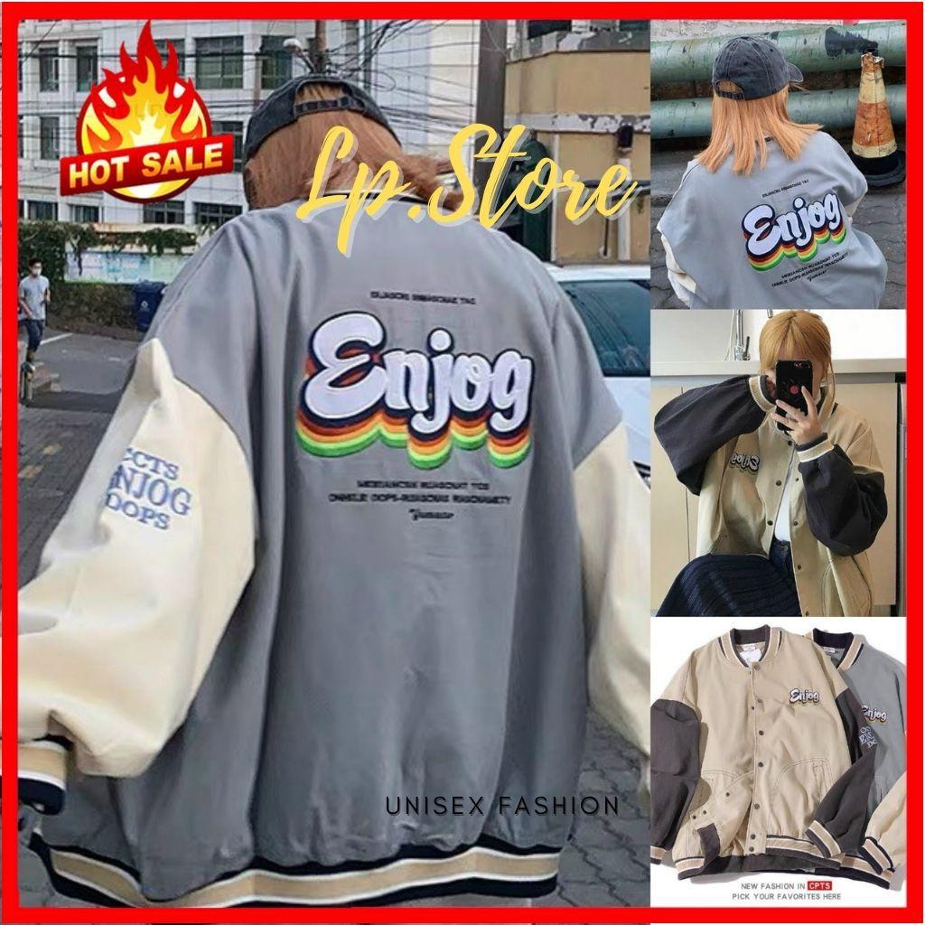Áo Jacket Bombers Nhung Thêu ENJOG 2 Màu
