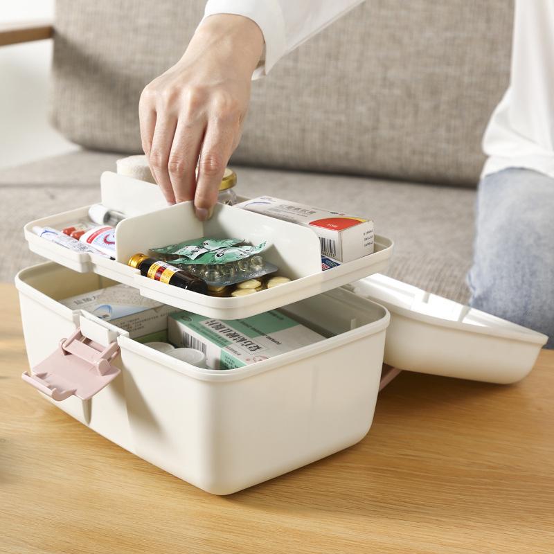 Hộp thuốc gia đình, hộp lưu trữ thuốc gia đình trẻ em Hộp y tế khẩn cấp di động lớn