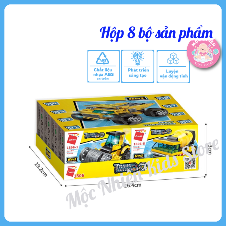 Đồ chơi xếp hình lắp ráp lego Qman 1806: Xe tải hạng nặng (396 mảnh ghép)