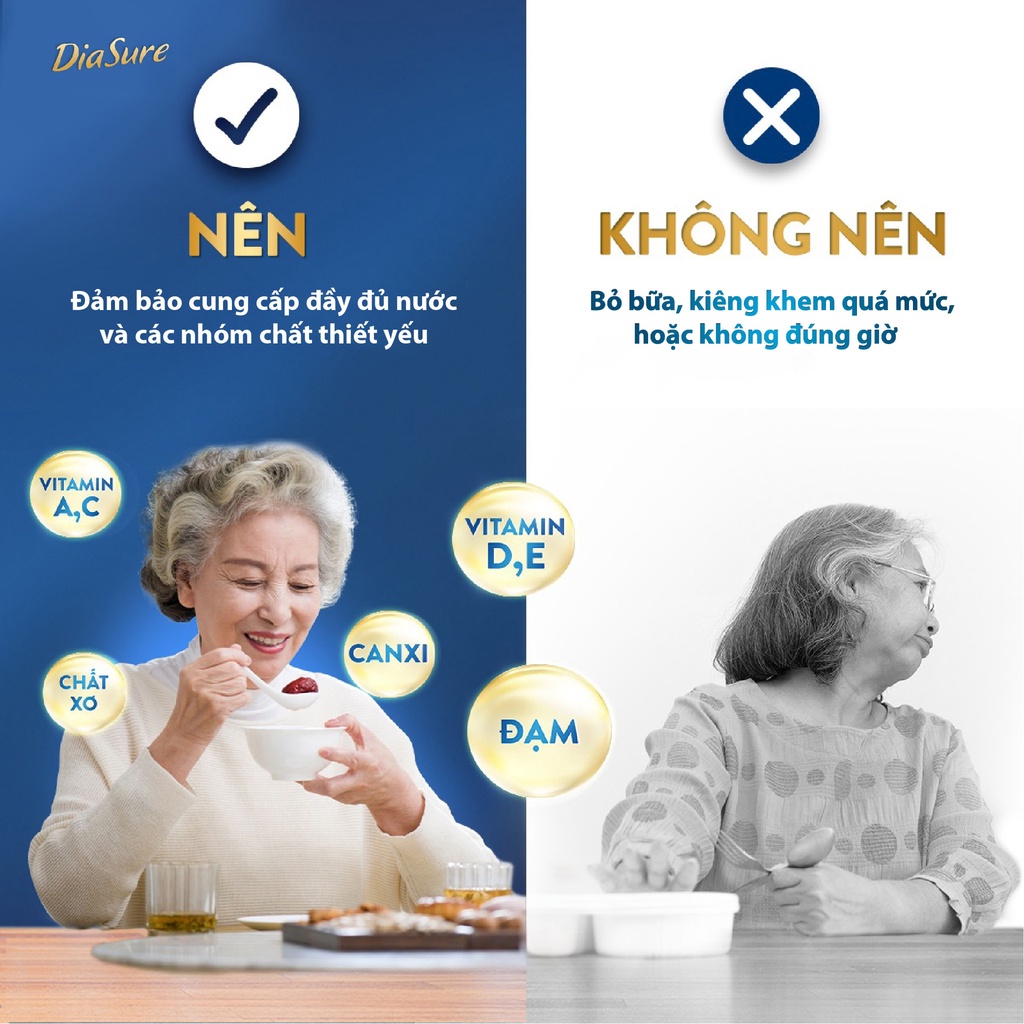 Sữa Non Diasure 850G bổ sung thêm Nano Canxi, Omega3, -Sữa dành cho người tiểu đường