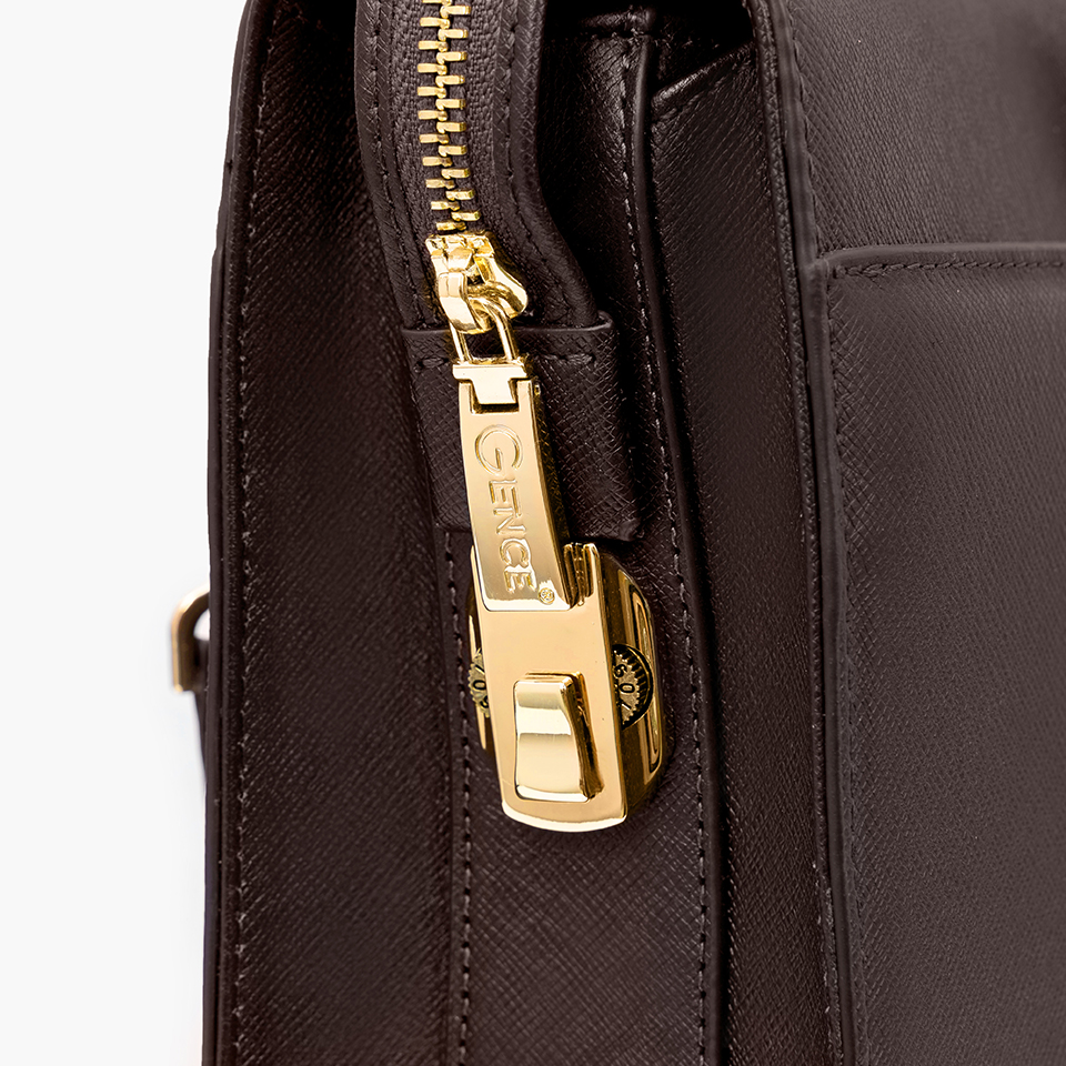 Túi Xách Nam Cặp Da Doanh Nhân GENCE CTS22 Da Bò Khóa Số Cao Cấp Màu Nâu Đậm