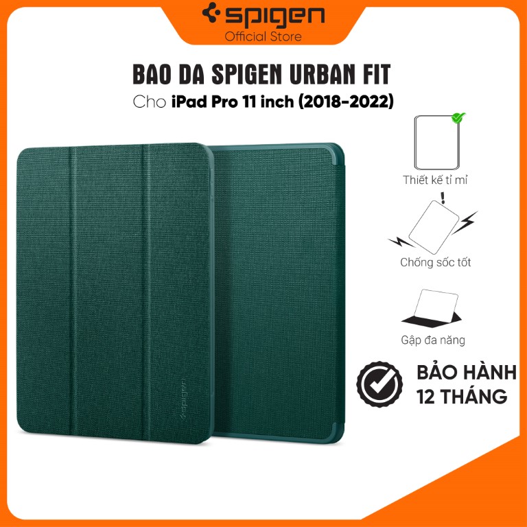 Bao da Spigen Urban Fit cho iPad Pro 11/ 12.9 inch - Hàng chính hãng, thiết kế mỏng đẹp