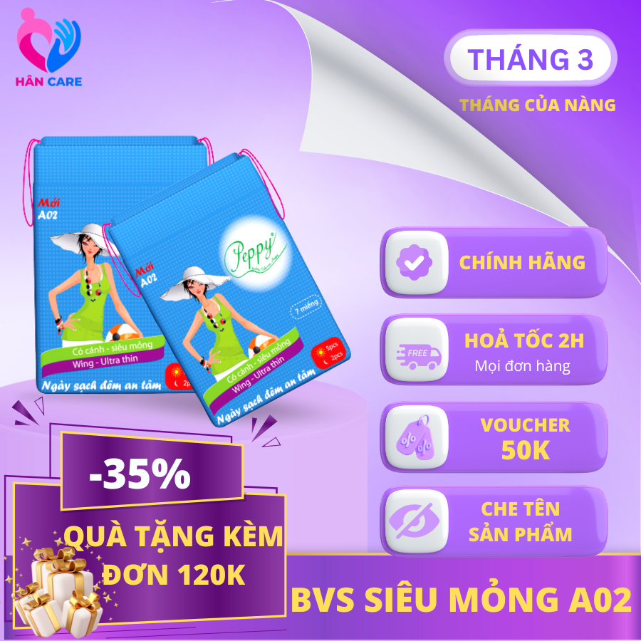 Băng Vệ Sinh AO2 Ngày Và Đêm, Siêu Thấm, Siêu Mỏng Nhẹ, Mặt Lưới, Có Cánh (7 miếng)