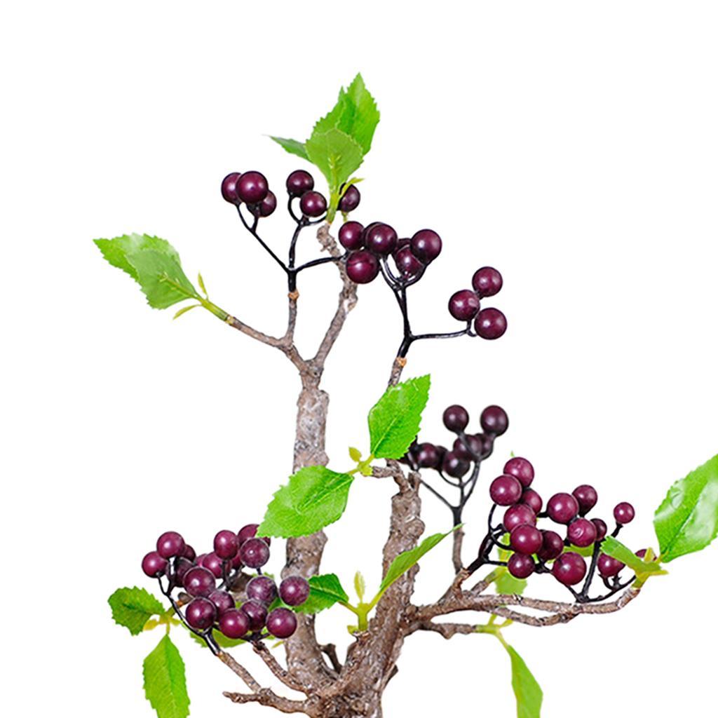Artificial Fruit Tree Bonsai Green Leaf Realistic Potted Plants Rubber Balls