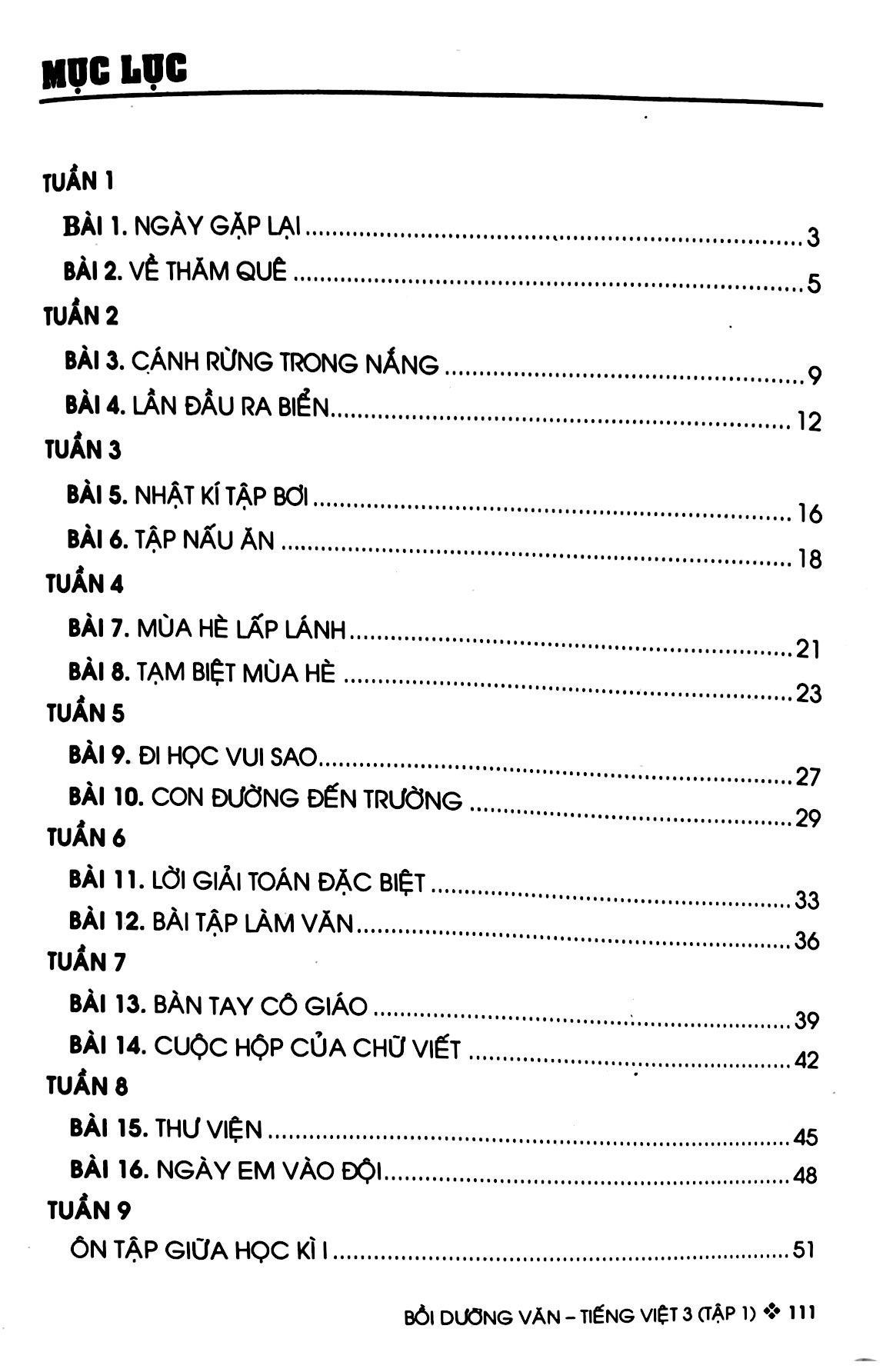 Bồi Dưỡng Văn - Tiếng Việt 3 - Tập 1