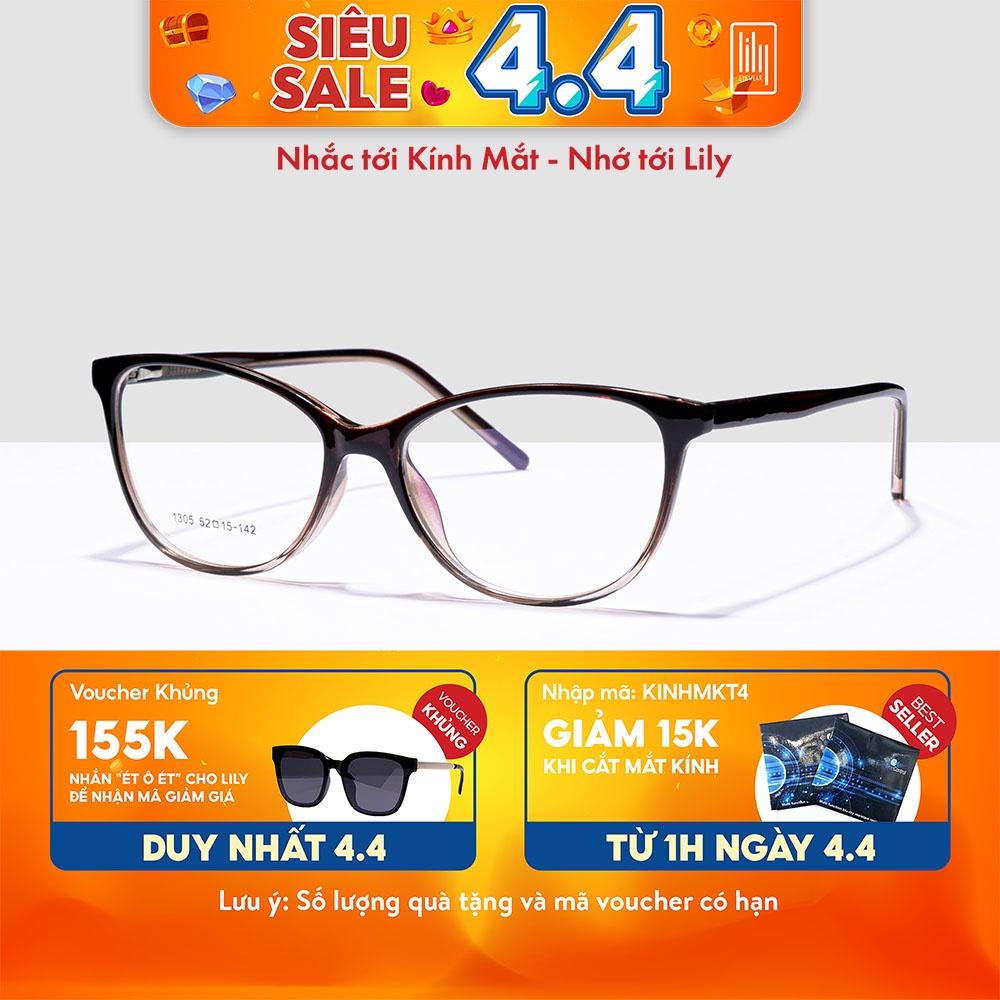 Kính mắt mèo nữ LILYEYEWEAR nhựa bọc kim loại thiết kế thời trang nhiều màu sắc 1305