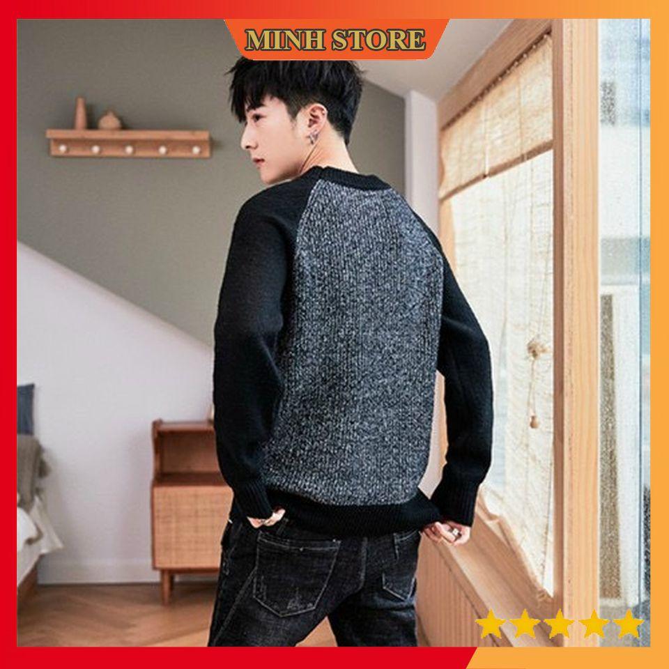 Áo len nam cao cấp kiểu dáng hàn quốc, áo len xốp hạt gạo phong cách trẻ trung AL04 - MINHSTORE