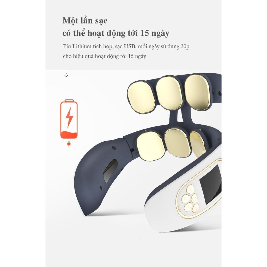 Máy Massage Cổ - 6 Đầu Mát Xa Thông Minh, 12 Mức Cường Độ Tác Động Lên Vùng Cổ Hỗ Trợ Giảm Đau Mỏi