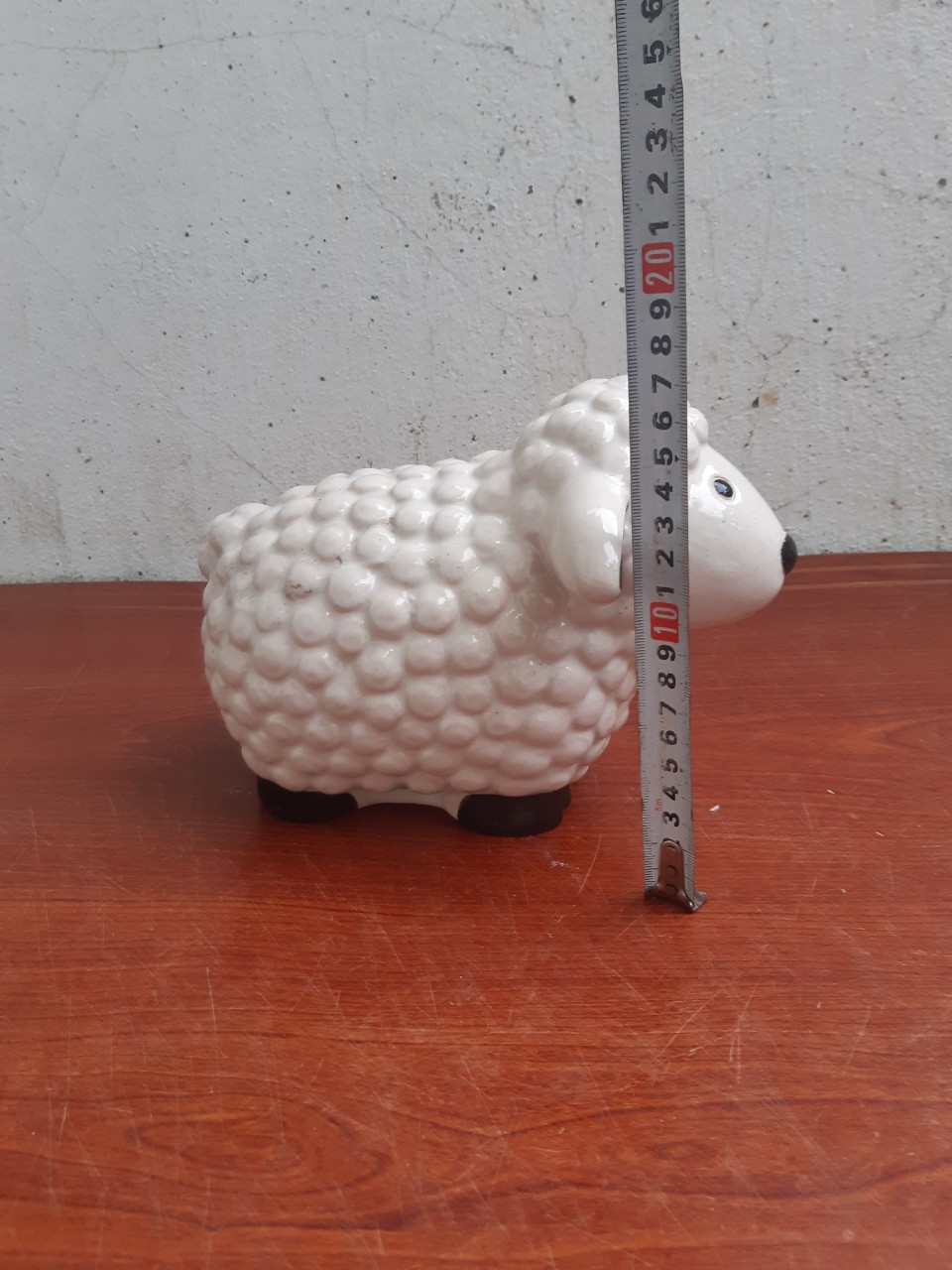 Tượng gốm cừu trắng nhỏ D20cm