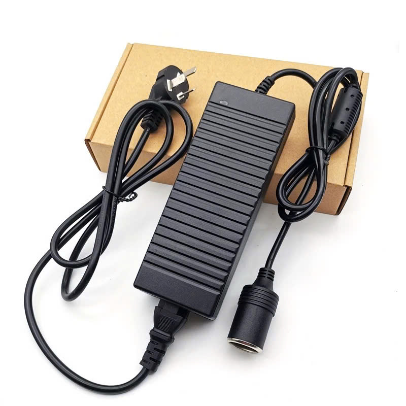 Bộ Đổi Nguồn 220V Sang 12V - 10A Có Tẩu Cắm – Dùng Cho Máy Bơm Lốp, Hút Bụi, Quạt 12V