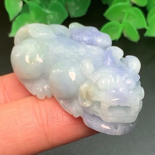 Mặt Tỳ hưu tím phong thủy ngọc cẩm thạch/Ngọc phỉ thúy tự nhiên cao cấp
