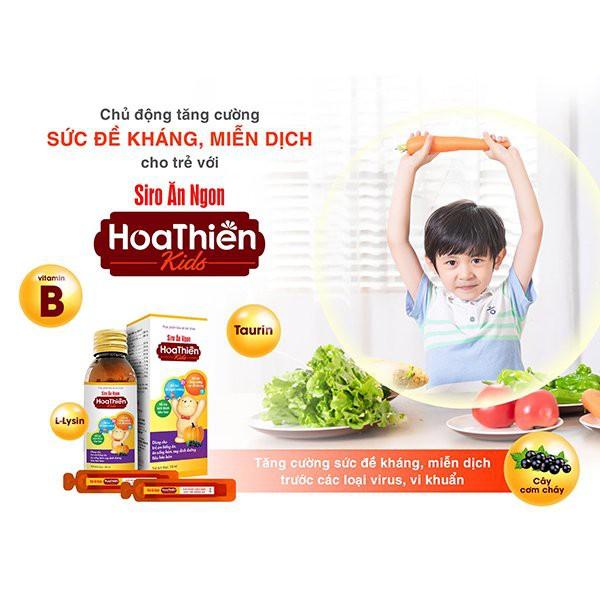 Siro Ăn Ngon Hoa Thiên KID Hộp 20 ống 10ml giúp hổ trợ hệ tiêu hóa cho bé