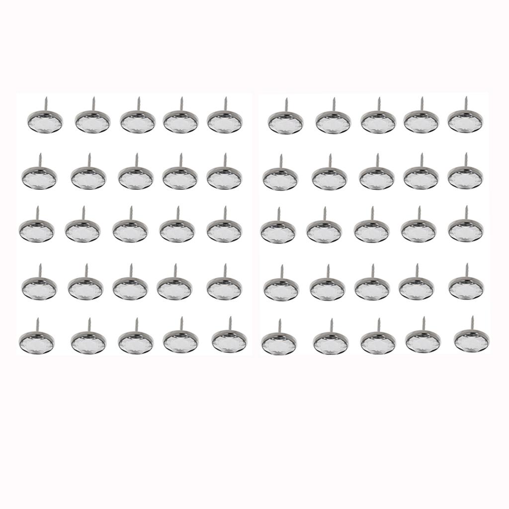 50x) Hải Đăng Pha Lê Nút Bấm Móng Tay cho Bọc Tủ Đầu Giường Sofa Ghế 20mm