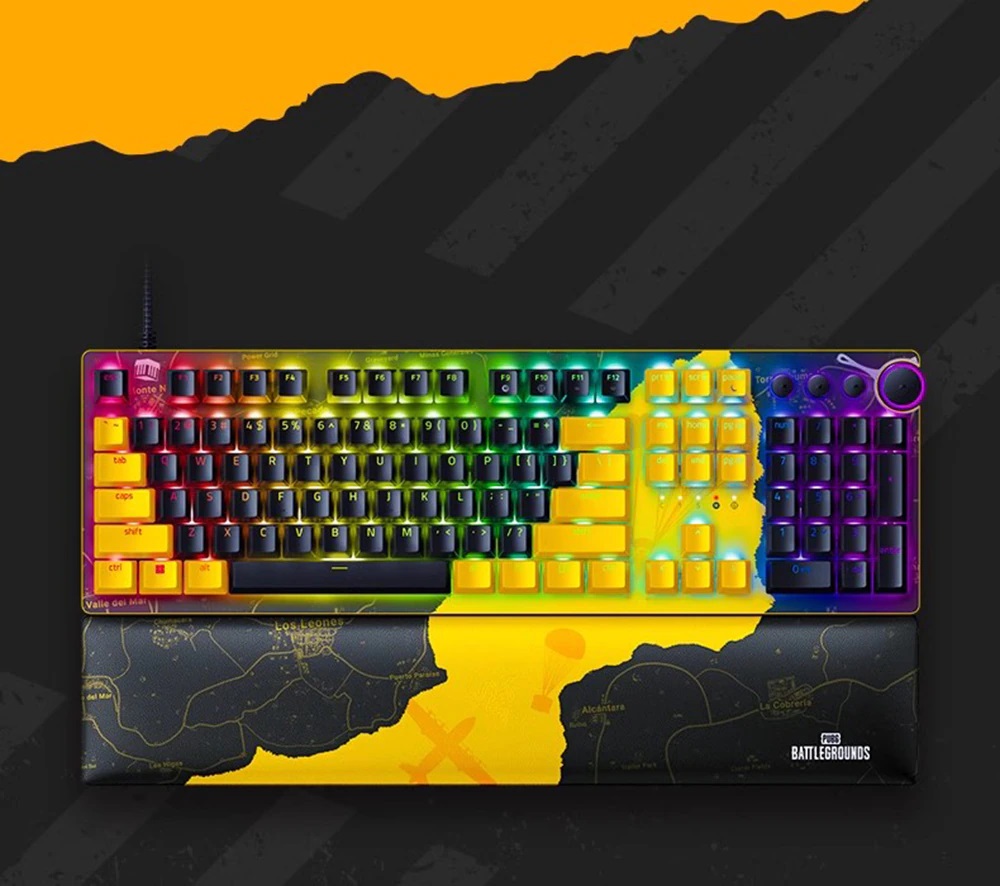 Bàn phím có dây Razer Huntsman V2-Optical Gaming Keyboard-PUBG: Battlegrounds Edition (Linear Optical Switch)_Mới, hàng chính hãng