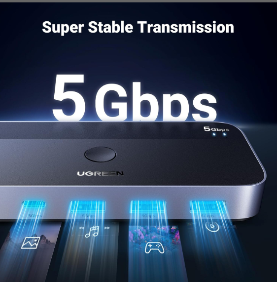 Thiết Bị Chia Sẻ 2 cổng USB 3.0 chia sang 4 cổng (3 USB A 3.0 + USB-C)  Ugreen 15705 - Hàng chính hãng