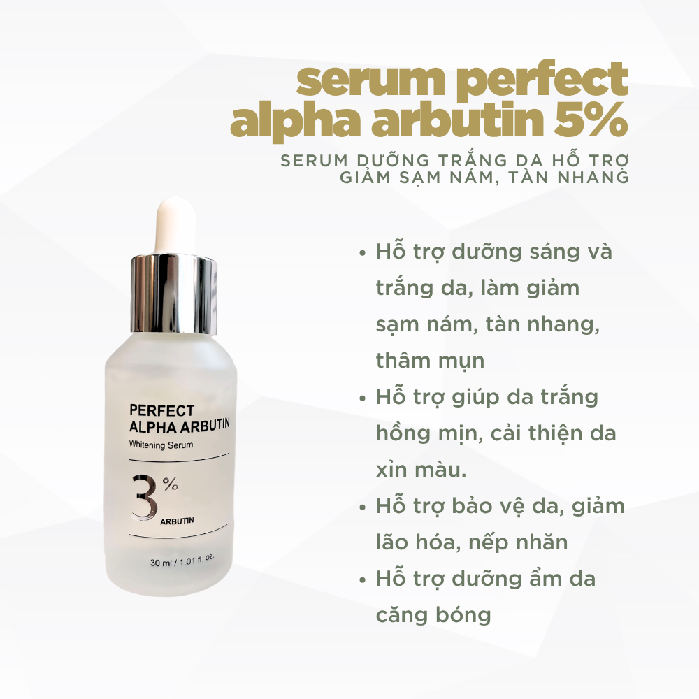 Tinh chất trắng da Perfect Alpha Arbutin 3% JJ Pure chính hãng Hàn Quốc, chai 30ml